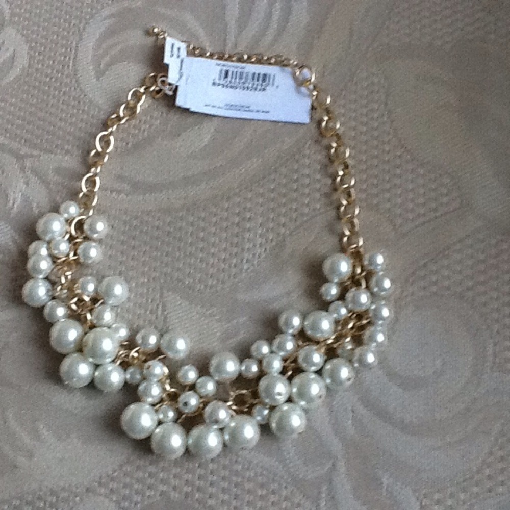 NORDSTROM cluster pearl gold necklace